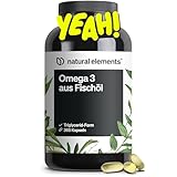 Omega 3 – 365 Kapseln – 2000mg Fischöl pro Tagesdosis – mit EPA und DHA in Triglycerid-Form – Laborgeprüft, aufwendig aufgereinigt und aus nachhaltigem Fischfang