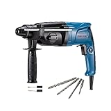 DongCheng Bohrhammer 800W, Schlagenergie 2.8 J, Leerlaufdrehzahl 0-1200U/min, mit 4 Drill Bit SDS plus, Bohren bis 26mm, 4 in 1 Bohrmaschine, Abbruchhammer, Anti-Vibrationsgriff