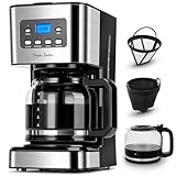 Taylor Swoden Darcy - 950W Kaffeemaschine mit Timer,1.5L Filterkaffeemaschine 12 Tassen, Abschaltautomatik, Tropf-Stopp, Wiederverwendbarem Filter und Heizplatte, BPA-frei, Schwarz