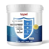 Tapel Flüssiggummi-Wasserdichtmittel - Transparent, 1 kg für 2 m² (Einzelanstrich) - Wasserdichter Beschichtungsmittel Leck Flüssigkunststoff für Abdichtung & Reparatur Feuchtigkeitssperre