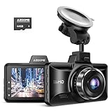 AZDOME Dashcam 1080P FHD Autokamera mit 3 Zoll Bildschirm, 150° Weitwinkelobjektiv, Loop-Aufnahme, G-Sensor, Parküberwachung, 64G SD-Karte[M01 Pro&SD-Karte], inside, LCD