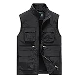 Beokeuioe Anglerweste Sommerweste Herren Leicht Gilet Outdoor Jagdweste Mit Vielen Taschen Arbeitsweste Jacke Ohne Ärmel Weste Schnell Trocknend Werkzeugweste Casual Funktionsweste