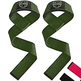 FIGHTSENSE Fitness Zughilfen für Krafttraining (Lifitng Straps) Gewichtheben Riemen für Männer Frauen,Neopren gepolstert,Webbed Baumwolle Gym Handgelenk Riemen(Fitness Straps) (Armeegrün)