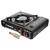 SHERCHPRY Tragbarer Kassettenkocher Gaskartuschenkocher mit Stabilem Ständer und Verstellbarem Drehknopf Leichter Outdoor Kochherd für Camping Wandern und Picknick