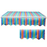 DAZULI Einziehbar Markise Stoff Ersatz Uv Schutz Wasserdicht Draussen Sonnenschirm überdachung Abdeckung Für Deck Balkone(Size:14x10ft,Color:Grauweiß)