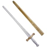 W WIDMANN MILANO Party Fashion 7001C - Ritterschwert mit Scheide, ca. 75 cm, Gold/Silber, mit verzierter Hülle, Kostüm, Accessoire, Karneval, Mottoparty