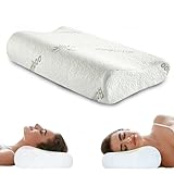 ENGRUPPE Orthopädisches Nackenstützkissen aus Memory Foam - ergonomisches Kopfkissen, Anti-Schnarch-Kissen für Seitenschläfer, Bauchschläfer & Rückenschläfer, Pilow, 60cm x 40cm x 12cm