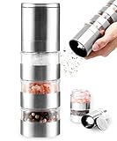 Zolmer® Modulare Salz und pfeffermühle 2 in 1 mit 3 Kammern – Edelstahl Salz Pfeffer Mühle & Gewürzmühle - Pfeffer- und Salzmühle, nachfüllbar & modern