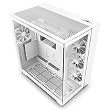 NZXT H9 Flow - CM-H91FW-01 - Dual-Chamber-ATX Mid-Tower PC-Gaming-Gehäuse - High-Airflow-perforiertes Top-Panel - Front- und Seitenteile aus gehärtetem Glas - 360-mm Radiator Unterstützung - Weiß