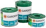 Gardena Raseneinfassung 9 cm hoch: Ideale Rasen-Abgrenzung, auch für Beete, 9 m, verhindert Wurzelausbreitung, hochwertiger Kunststoff, grün (536-20)