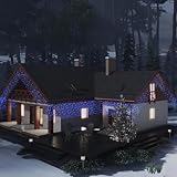 LAPOOH LED-Lichterkette Eiszapfen 10 m 400 blaue LEDs 8 Funktionen, Dekoration, Weihnachtsdekoration, Weihnachtslichter-328913