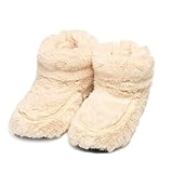 warmies Mikrowellen-Stiefel, beheizbar, Damen Slipper Stiefel mit French Getrockneter Lavendel, Wohltuende Wärme und Komfort, Einheitsgröße, Cremefarben