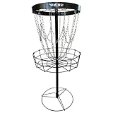 Viking Discs Battle Basket Pro Disc Golf Korb 130 cm Hoch - Leichtes und Tragbares Frisbee Golf-Ziel - Stark und Stabil - Für Putting-Übungen und die Gestaltung des Heimkurses, Schwarz