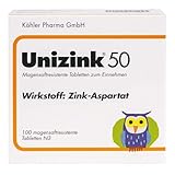 Unizink 50 magensaftresisitente Tabletten, effektive Zinkversorgung für ein starkes Immunsystem, gesunde Haut, Haare und Nägel sowie zur Vorbeugung von Erkältungen und Müdigkeit, 100 St