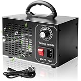 Ozongenerator 60000mg/h: Ozongerät Eigenschaften Effizient Ozon Luftreiniger Desinfektion, Auto Ozon Luftreiniger Funktion Automatisch Industrieller Ozongenerator Timer, für Räume Autos (Schwarz)