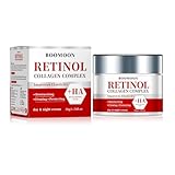 Collagen Retinol Creme, Gesichtspflege für Gesicht und Hals, feuchtigkeitsspendende Anti-Aging-Tages- und Nachtcreme zur Glättung feiner Linien und Falten, verbessert stumpfe Haut, geeignet für alle