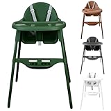 YALION Kinderhochstuhl Hochstuhl 2 in 1, Kinderstuhl Baby Hochstuhl, 5-Punkt-Gurt High Chair Baby, Fußstütze, abnehmbare Tablett,ab 6 Monate bis 3 Jahre (max. 15 kg)-Green