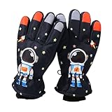 Kinder-Skihandschuhe, Blumacht Teens Ski Handschuhe Winter Schnee Handschuhe Wasserdicht Winter Warme Handschuhe für Snowboarding, Schlittenfahren, Jungen Handschuhe für 8-14 Jahre alt (Pink Dinosaur)