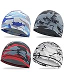 ZEXIJOW 4 Stück Leichte Beanie Mütze,Herren und Damen,Übergangsmütze,Sommer Beanie,Dünne Kopfbedeckung,Sportmütze,Laufmütze,Leichte Schlafmütze,Atmungsaktiv