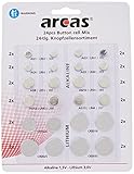 Arcas 12752400 - Alkaline und Lithium Knopfzellen Sortiment, 24 teilig, 16x Alkaline und 8x Lithium, ideal für Uhren, Taschenrechner, Spielzeug und Schlüsselleuchten