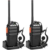 Retevis RT24 Funkgerät, PMR446 Walkie Talkie Lizenzfrei, 16 Kanäle CTCSS/DCS VOX, Funkgeräte Set mit Headset und EU-Stecker Ladeschale (Schwarz, 1 Paar)