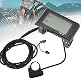 Emiif SW900 LCD Display Meter für 24/36/48V E-Bike Elektrofahrrad, UART-Protokoll, schwarzes ABS-Panel mit 180 cm Kabel, kompatibel mit 22,2 mm Lenker