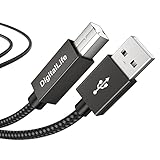 DigitalLife MIDI-A180-II | USB zu B MIDI Interface Converter Kabel für MIDI Musikinstrumente - 1,8m, Nylon, Metall