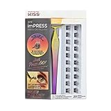 KISS imPRESS Press-On Falsies, selbstklebende Wimpern, Kein Kleber, künstliche Lash Cluster, Natural, 20 Cluster + Applikator