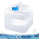 Livdouyu Wasserkanister Faltbar Wasserkanister Mit Hahn 5L Trinkwasser Wasserbehälter mit Tragegriff Wiederverwendbare Faltwasserkanister für Outdoor Camping Wanderungen Picknicks