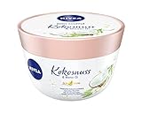 NIVEA Body Soufflé Kokosnuss & Monoi Öl (200 ml), Körperpflege für 24h Feuchtigkeit, Lotion für trockene und sehr trockene Haut