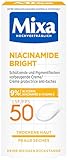 Mixa Niacinamide Bright LSF 50 – schützende Pigmentflecken vorbeugende Creme mit 9% Glycerin, Niacinamid und Vitamin E und Lichtschutzfaktor, 50 ml