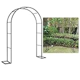 Hoiweqr Rosenbogen Torbogen, Metall Gartenbogen Rankbogen Wetterfest Rankhilfen Für Kletterpflanzen, Rosengestell Rankgitter Für Pergola, Leicht Installieren Und Entfernen(Noir,2.4x2.2x0.4m)