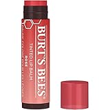 Burt's Bees 100 Prozent Natürlicher getönter Lippenbalsam Rose, mit Sheabutter und pflanzlichen Wachsen, 1 Stift