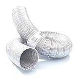 TYGERIX® 60 mm flexibler Aluminiumschlauch | Zusammenklappbar und ausziehbar bis zu 2,5 Meter | Beständig bis 250°C | Größere Dicke und Beständigkeit gegen Korrosion und Verschleiß | Zertifikat
