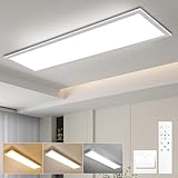 Oraymin LED Panel Deckenleuchte mit Fernbedienung 100x25 CM, 30W 3800LM Deckenlampe Dimmbar, Deckenleuchte Büro mit Speicherfunktion, 3000K - 6500K Warmweiß Kaltweiß Deckenpanel für küche Wohnzimmer