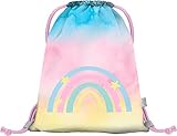 Baagl Turnbeutel Kindergarten, Sportbeutel für Mädchen, Turnsackerl Kinder Sport Beutel Schuhbeutel Sportsack (Rainbow)