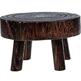 Housoutil Holz Blumenständer Rund Pflanzhocker für Balkon und Garten Pflanzenhalter aus Massivholz Stabil Langlebig Natürlicher Pflanztisch für Zimmerpflanzen