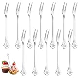 12 Stücke Edelstahl Obstgabel, Dessertgabel Kleine Gabel Kuchengabeln Bowle Gabeln Cocktailgabeln, Perfekt für Den Nachmittagstee Einer Dessertladenparty（Silber）