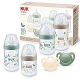 NUK for Nature Perfect Start Set | 4 Flaschen mit Temperature Control Anzeige (2x 150ml Gr. S, 2x 260ml M) | 2 Schnuller (0-6 Monate), mehrfarbig