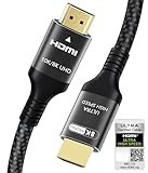 Adauxter 10K 8K HDMI 2.1 Kabel 3M, Zertifiziert 48Gbps Ultra High Speed HDMI Kabel mit Ethernet 4K 240Hz 165Hz 144Hz 120Hz 8K 60Hz eARC HDCP2.3 HDR10+ PC Laptop TV Monitor Projektor PS5 X-Box