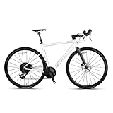 KIBONCY 700c Rennrad, 13 Geschwindigkeiten Fahrräder Bikes Urban City Pendler Fahrrad Mit Hydraulischer Scheibenbremse Für Männer Frauen Erwachsener Komfortables Fahrrad White-S