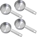 WHYHKJ 4 Edelstahl-Messbecher, 12,5 x 6 cm Fassungsvermögen, 60 ml, Küche, Backen, Messlöffel, Gewürzbecher, Soßenbecher, zum Aufnehmen und genauen Messen von Kaffee, Mehl, Milchpulver, Aromen