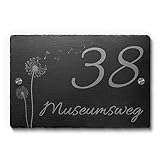 Schiefer Hausnummer & Straße Namen 30x20 cm Wunsch-Gravur Namensschild Schild