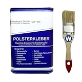 WEISSBACH Polsterkleber mit Pinsel Sattlerspray für Dachhimmel, Textil, 1000ml extra stark, schnell aushärtend, weiche & flexible Klebenaht, Kontaktkleber, sprüh- und pinselbar, hohe Spannungsaufnahme