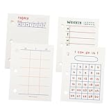 Tofficu 4 Stück Buch planen Notizbuch letter paper notepad Tagesplaner Notizheft Büro Loseblatt Schreibtisch wieder auffüllbar Sammelalbum Notebook-Innenpapier Notizblockpapiere mit Loch