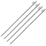g8ds 4X Edelstahl Angelsport Bankstick Silber Large 50-90cm...