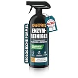 Enzymreiniger – Geruchsentferner & Fleckenentferner Spray 750 ml – porentief & biologisch – für Sofa, Teppich, Matratze, Auto & Haushalt – gegen Schmutz, Schweiß, Gerüche & Tierspuren – KRAFTPROTZ
