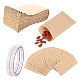 upain 100pcs Papiertüten Klein Kraftpapiertüten Mini Braun Papier Samenpaketen Geschenktüten Kraft Umschlag mit Doppelseitenband für Süßigkeiten Samen Hochzeit Geschenke Party Weihnachtskarte 11,5x6cm