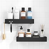 Kitsure Duschablage ohne Bohren - 2 Stück rostfreie Badezimmer Organizer, schnell trocknende Badregal ohne Bohren mit großer Kapazität, langlebige Shampoo Halterung für Dusche aus Edelstahl, X-Large