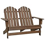 Lauuoeriau Furniture Item Home 2-Sitzer Garten Adirondack Stuhl Massives Tannenholz Braun Möbel